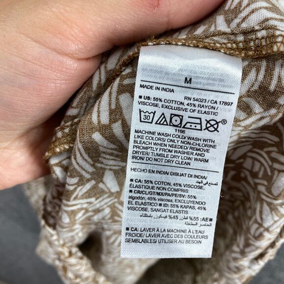 5/$45 Old Navy Dress Women M Medium Brown Geometric Maxi Long Elastic Waist - Picture 9 of 10